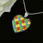 Autism Mom Gift | Mother's Day Gift |Tiny Puzzle Piece Necklace | Heart Autism Awareness Pendant