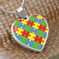 Autism Mom Gift | Mother's Day Gift |Tiny Puzzle Piece Necklace | Heart Autism Awareness Pendant