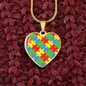Autism Mom Gift | Mother's Day Gift |Tiny Puzzle Piece Necklace | Heart Autism Awareness Pendant