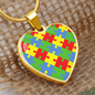 Autism Mom Gift | Mother's Day Gift |Tiny Puzzle Piece Necklace | Heart Autism Awareness Pendant