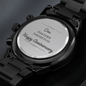 1 Year Anniversary Engraved Watch | Black Chronograph Watch | For Husband | For Boyfriend