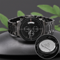 1 Year Anniversary Engraved Watch | Black Chronograph Watch | For Husband | For Boyfriend