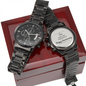 1 Year Anniversary Engraved Watch | Black Chronograph Watch | For Husband | For Boyfriend