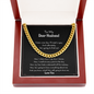 To My Dear Husband | Cuban Link Chain | For Boyfriend Or Husband | Valentines Gift | Romantic Meaningful Message Card