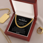 To My Dear Boyfriend | Cuban Link Chain | For Boyfriend Or Husband | Valentines Gift | Romantic Meaningful Message Card