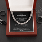 To My Dear Boyfriend | Cuban Link Chain | For Boyfriend Or Husband | Valentines Gift | Romantic Meaningful Message Card