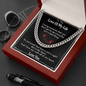 Long Distance Gift For Him | Romantic Message Card Poem| For Boyfriend | For Husband | Valentines Day Gift | Unconditional Love Cuban Link Chain
