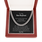 To My Dear Boyfriend | Cuban Link Chain | For Boyfriend Or Husband | Valentines Gift | Romantic Meaningful Message Card