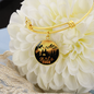Girls Rock Bangle | Gift For Rock Climber | Luxury Bangle | Circle Pendant
