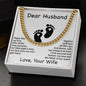 New Dad Gift from Wife - Message Card Jewelry Celebrating Parenthood After Long Wait