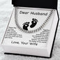New Dad Gift from Wife - Message Card Jewelry Celebrating Parenthood After Long Wait