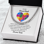 Autism Dad Gift | Cuban Link Chain | Father's Day Gift | Tiny Puzzle Piece Necklace | Autism Awareness | Appreciation Present