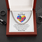 Autism Dad Gift | Cuban Link Chain | Father's Day Gift | Tiny Puzzle Piece Necklace | Autism Awareness | Appreciation Present