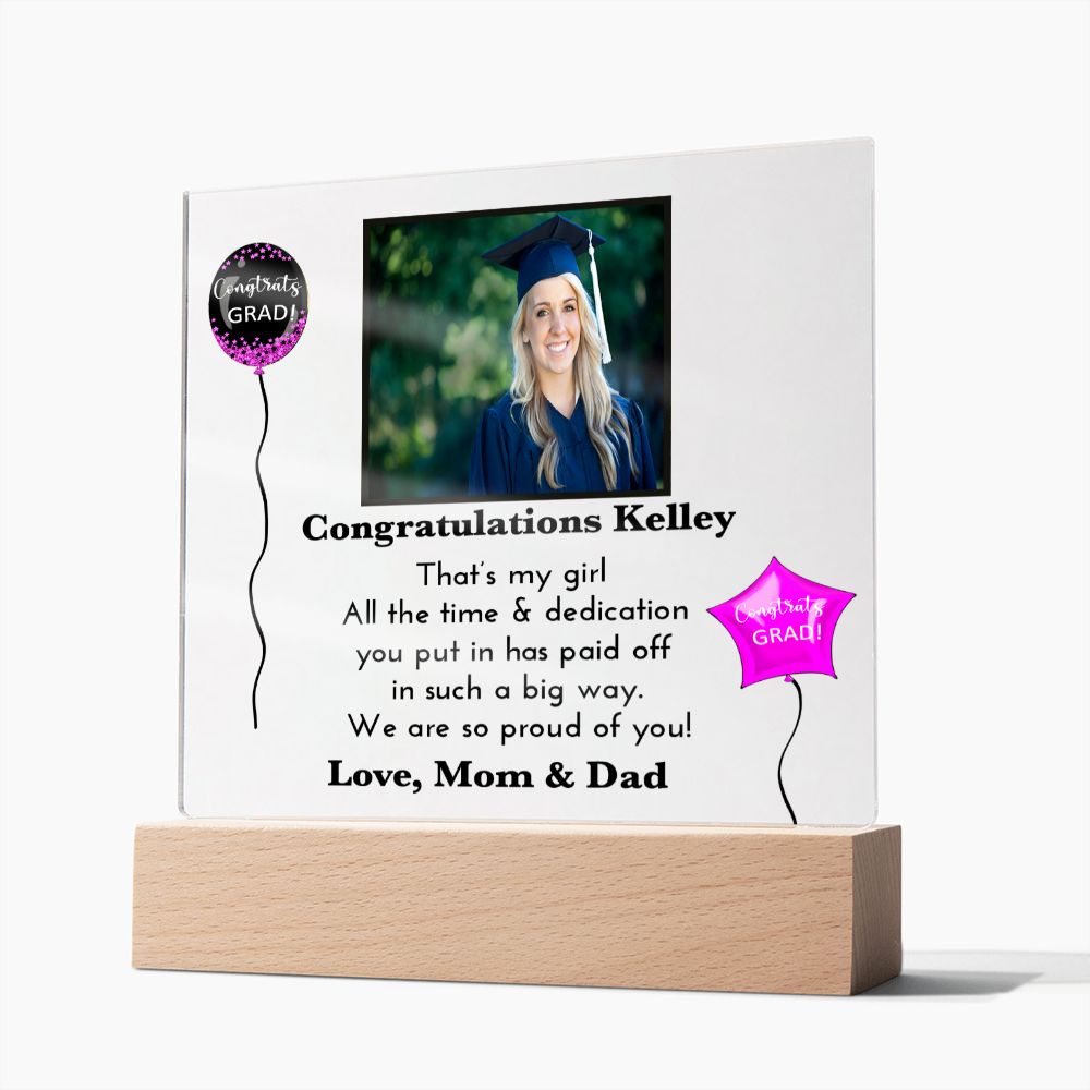 Personalized Graduation Day Present | Acrylic Square Plaque | For Her | For Women Grad | For Daughter | College Or High School