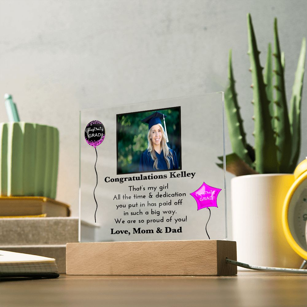 Personalized Graduation Day Present | Acrylic Square Plaque | For Her | For Women Grad | For Daughter | College Or High School