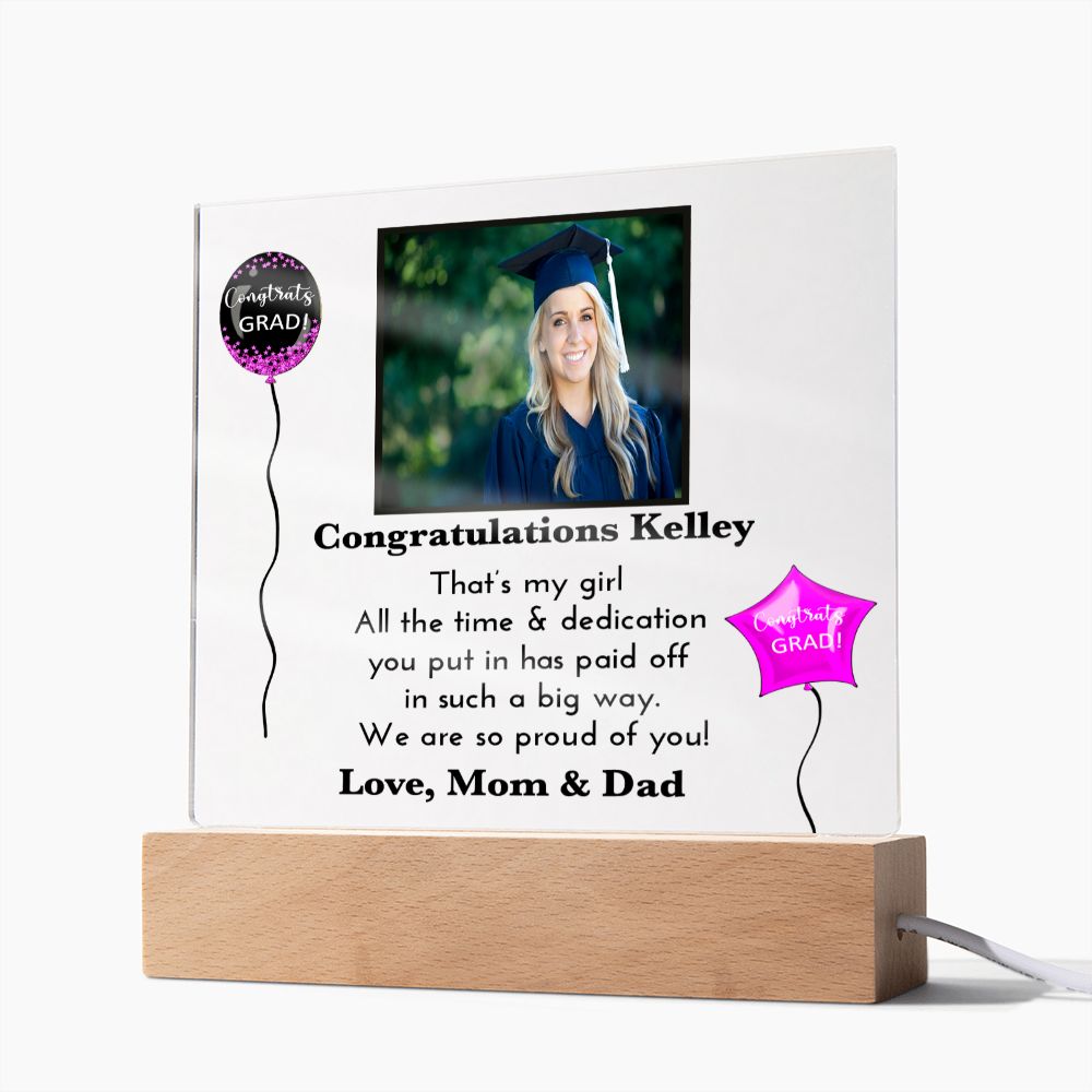 Personalized Graduation Day Present | Acrylic Square Plaque | For Her | For Women Grad | For Daughter | College Or High School