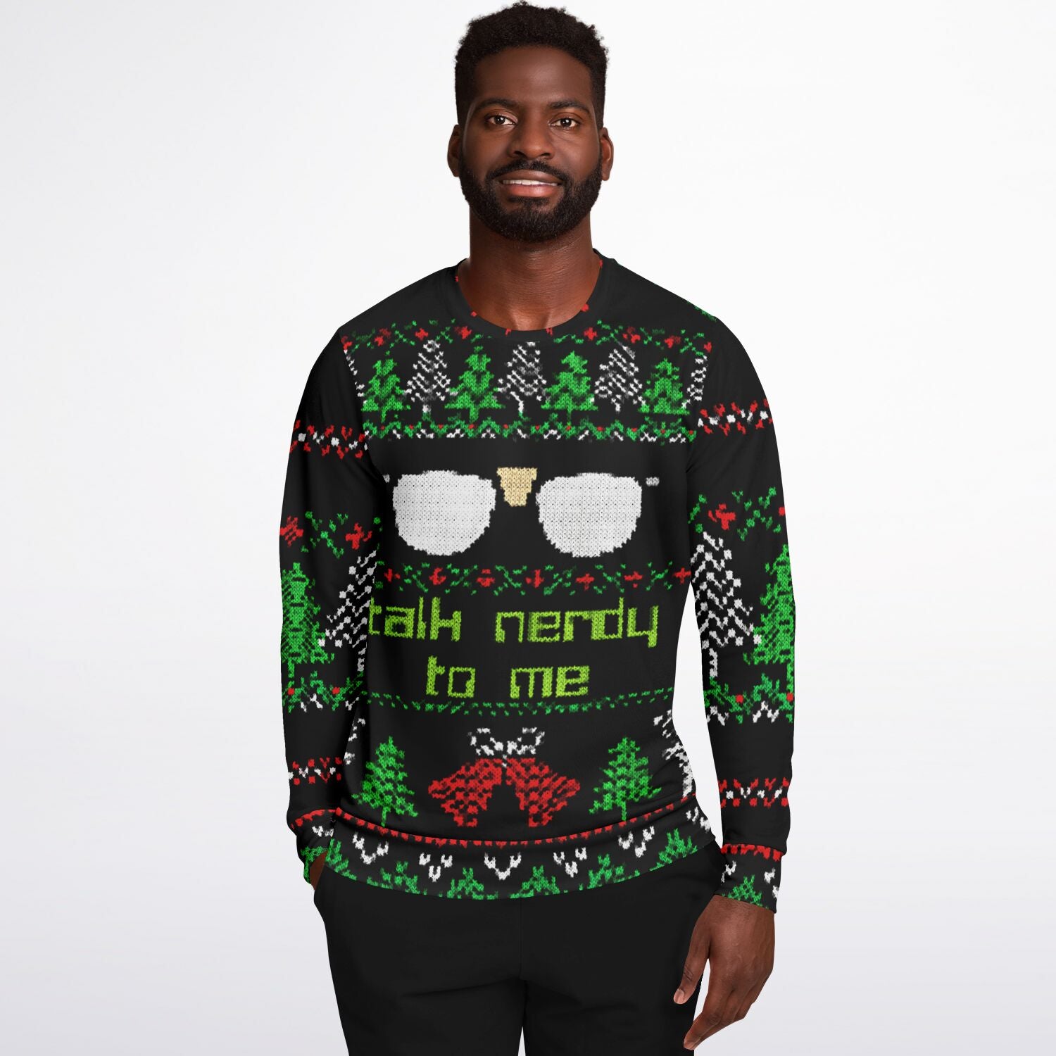 Talk Nerdy Christmas Sweatshirt | Ugly Christmas Geek Sweatshirt