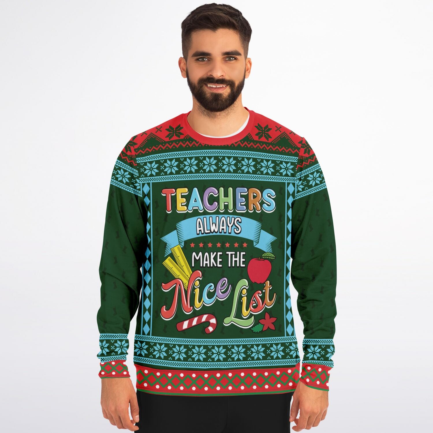 Teacher Ugly Christmas Sweatshirt | Kinder Garden | Elementary | Middle School | High School