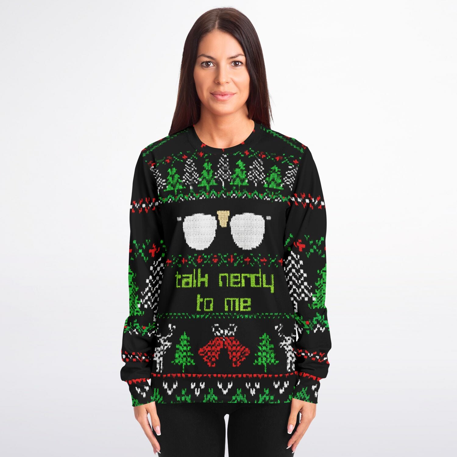 Talk Nerdy Christmas Sweatshirt | Ugly Christmas Geek Sweatshirt