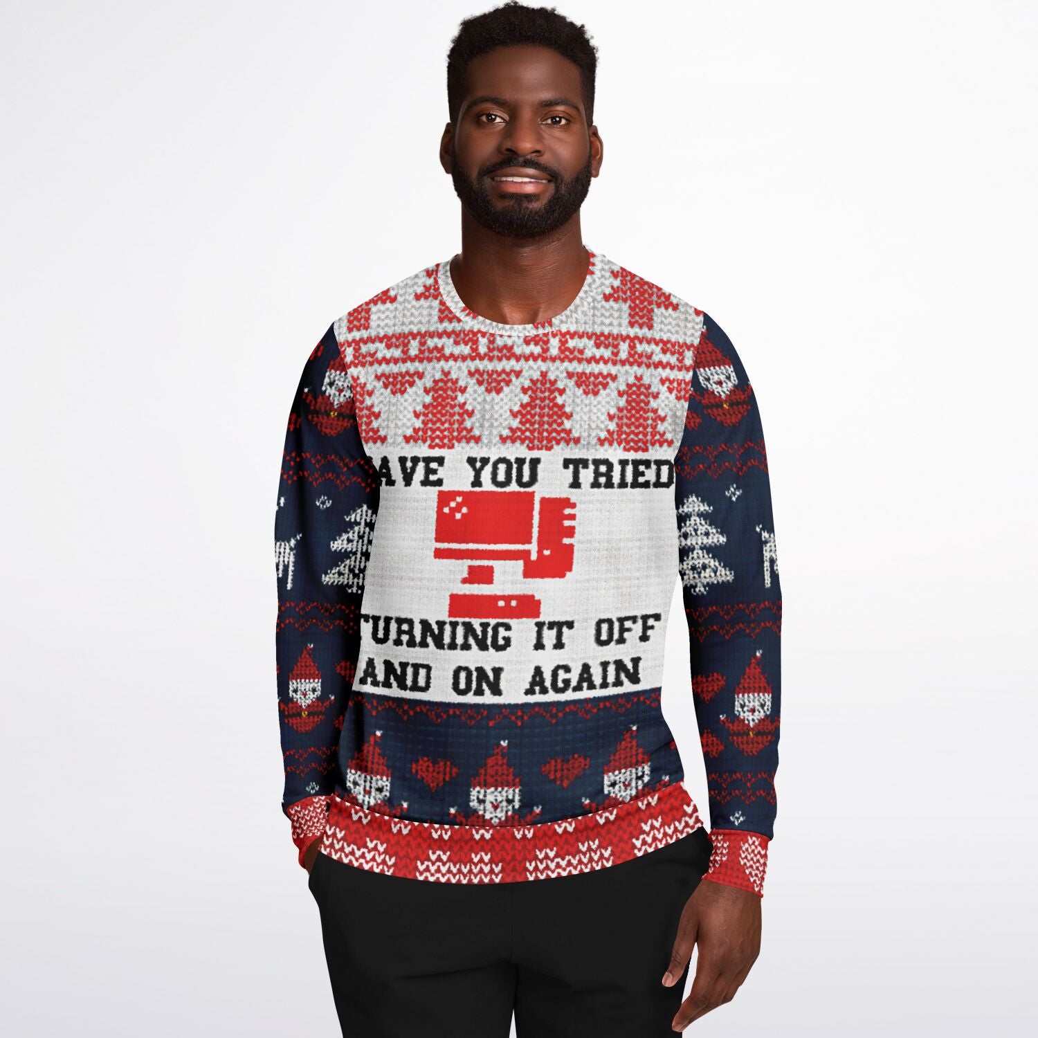 Geeky Christmas SweatShirt | Ugly Party Wear | Have you tried turning it on & off  ?