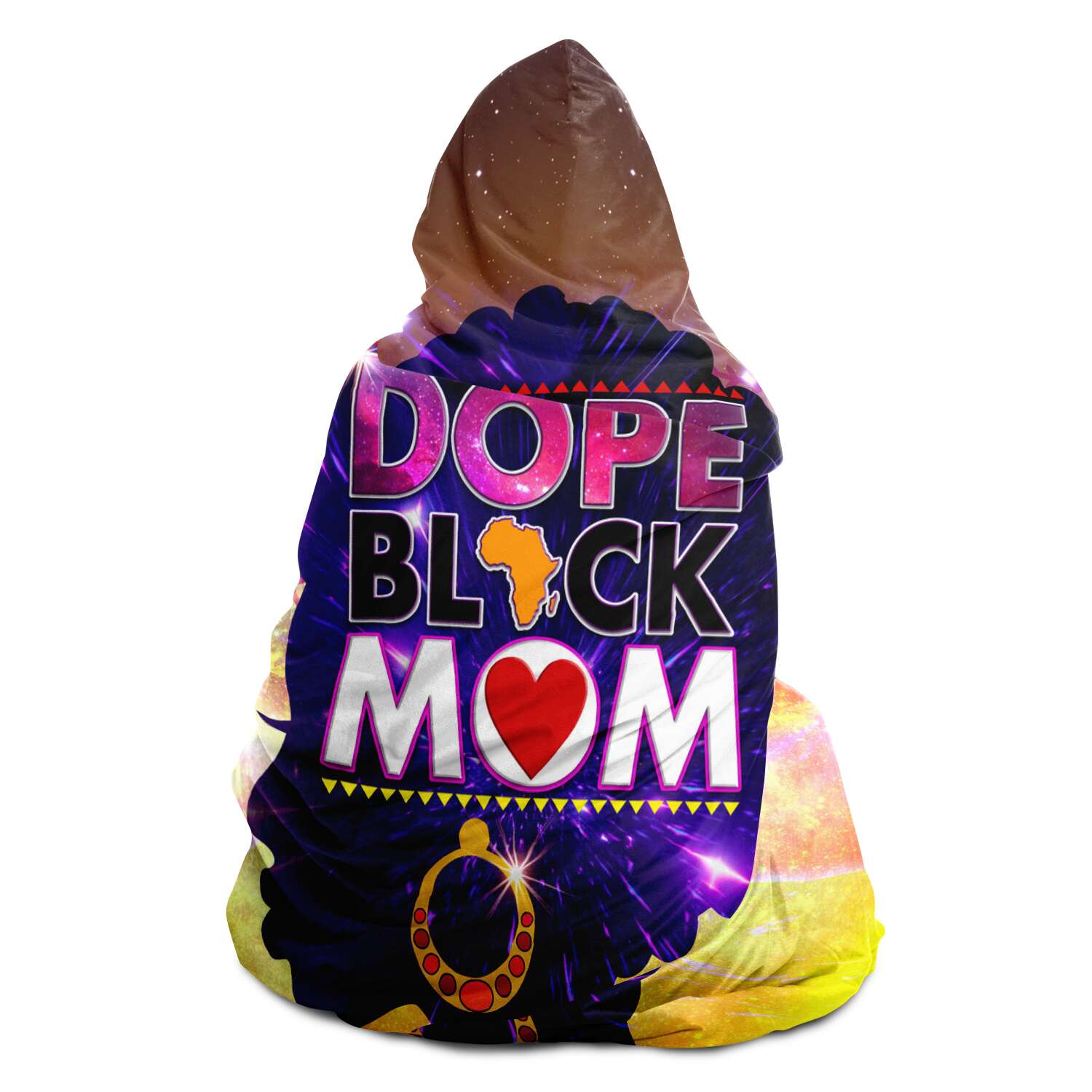 Black Dope Mom Of Daughter Hooded Blanket