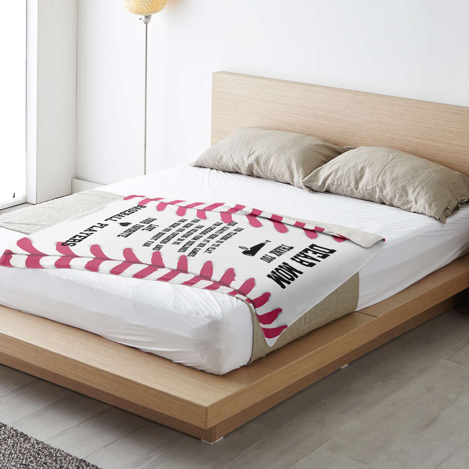 Dear Mom Baseball Blanket | Favorite Baseball Players | Mother's Day Or Christmas Gift For Proud Mom