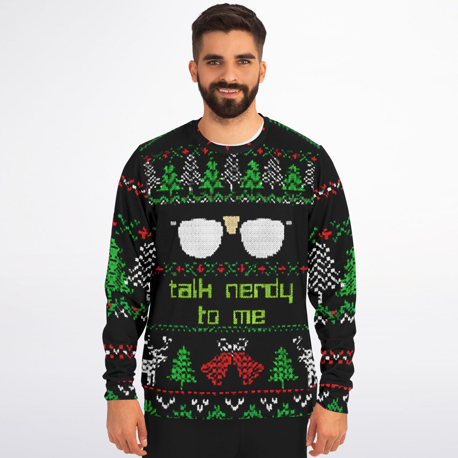 Talk Nerdy Christmas Sweatshirt | Ugly Christmas Geek Sweatshirt