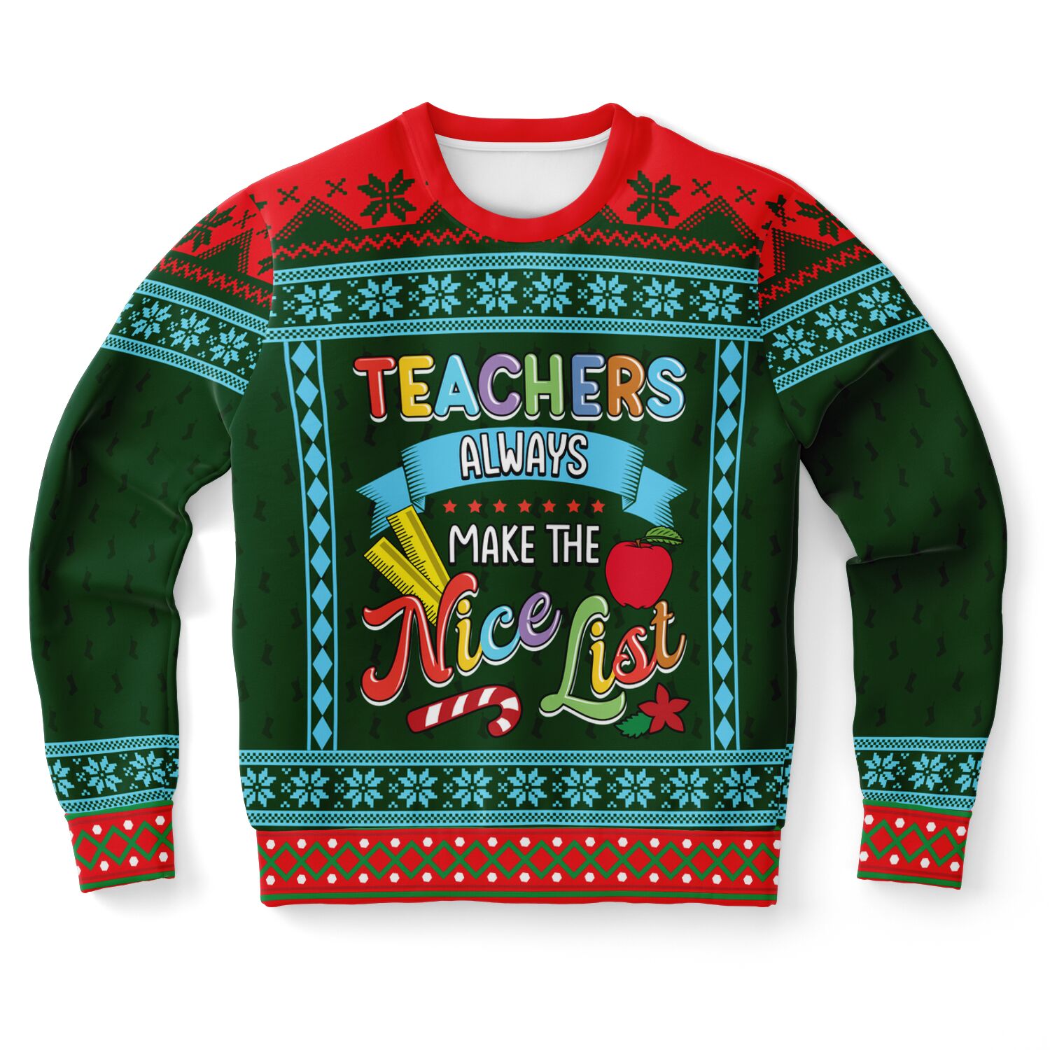 Teacher Ugly Christmas Sweatshirt | Kinder Garden | Elementary | Middle School | High School