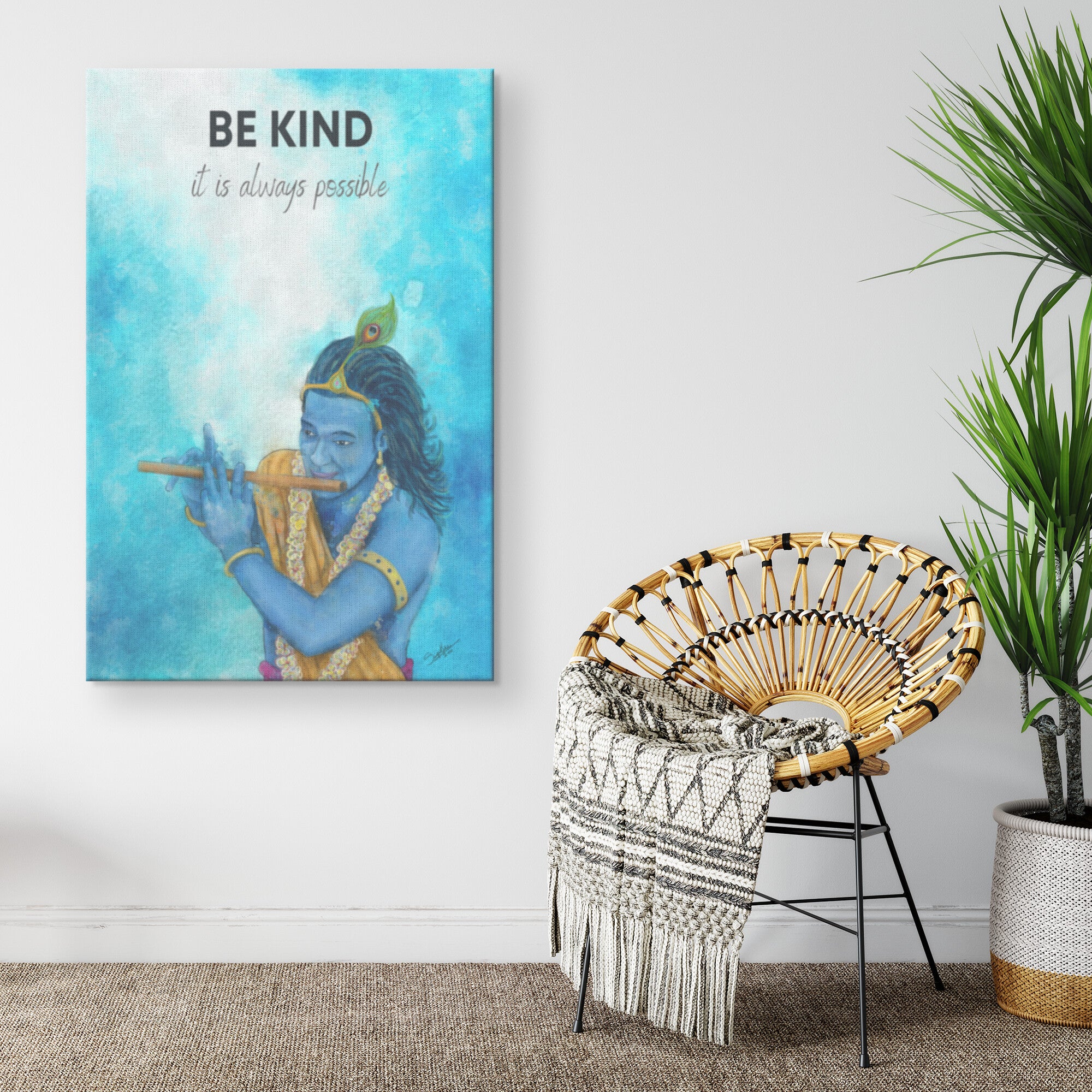 Be Kind: Krishna Canvas Art