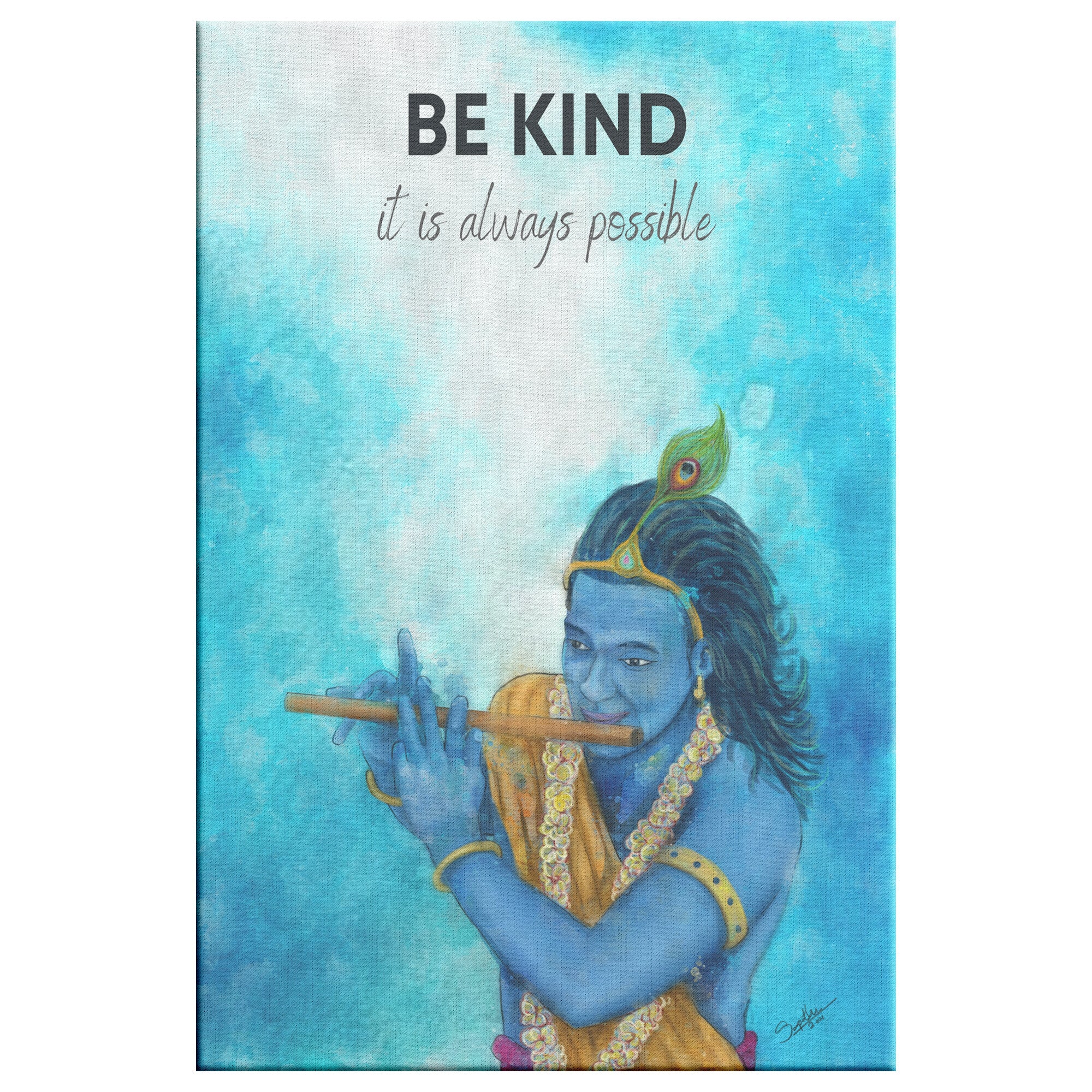 Be Kind: Krishna Canvas Art