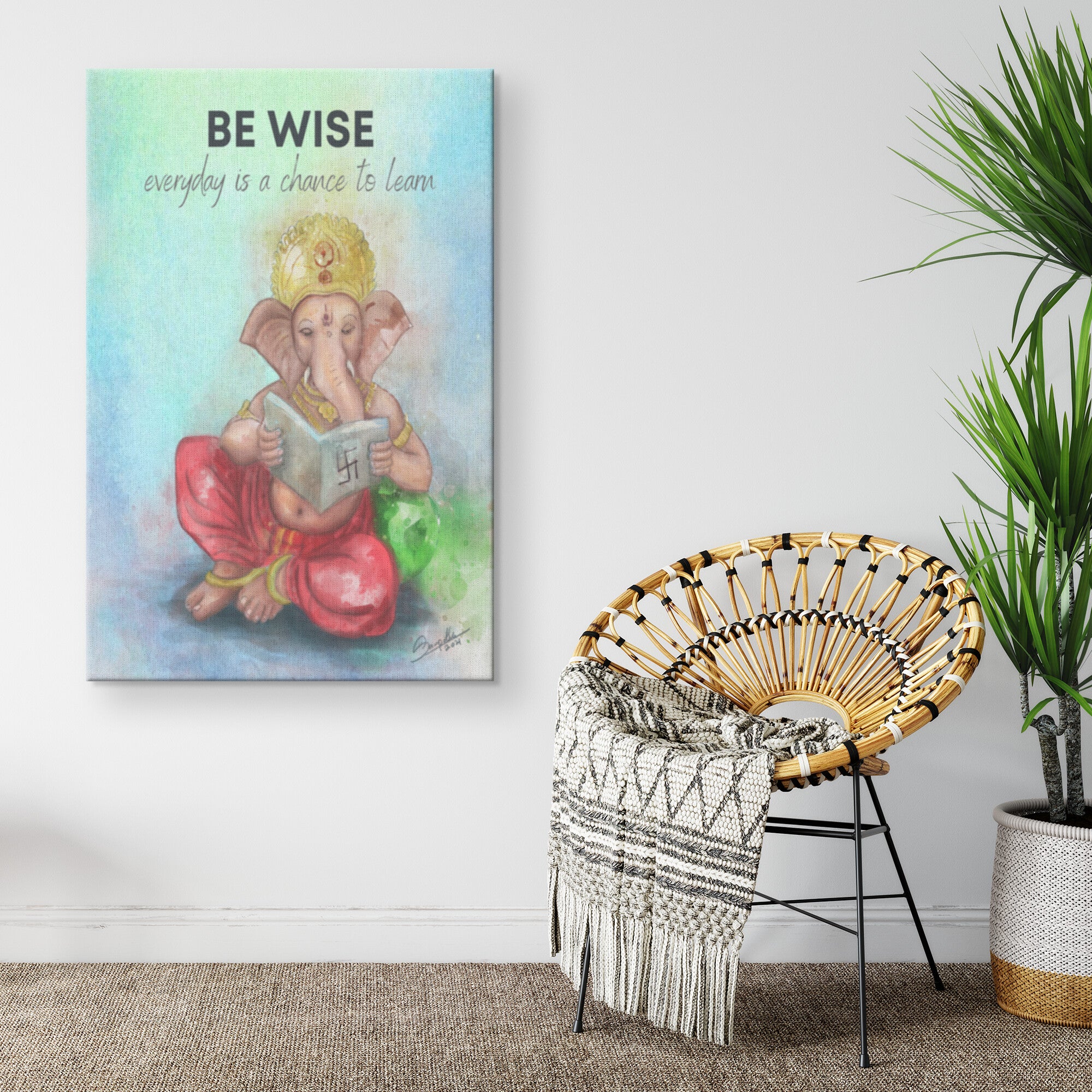 Be Wise: Ganesha Canvas Art