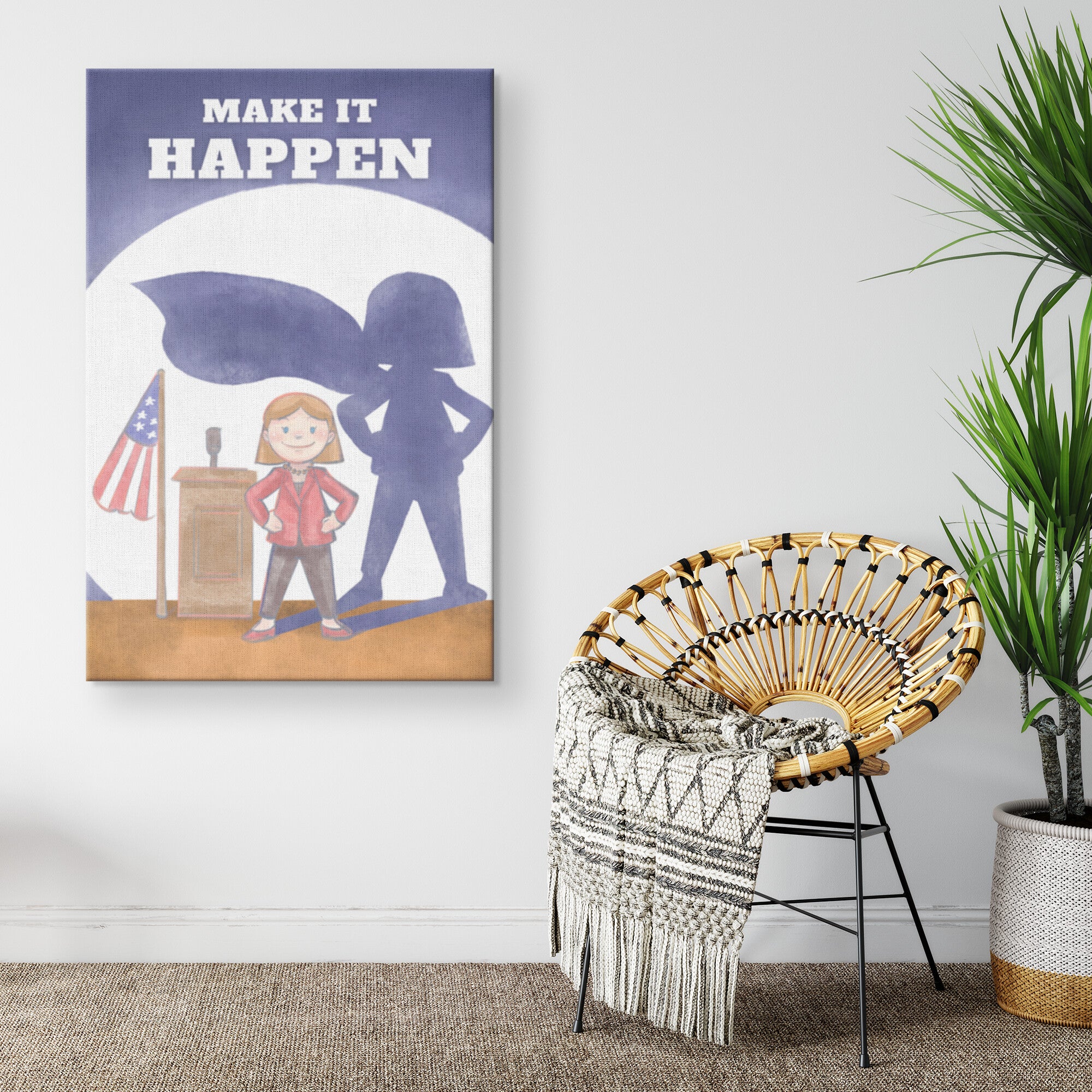 Make It Happen Girl Canvas Art