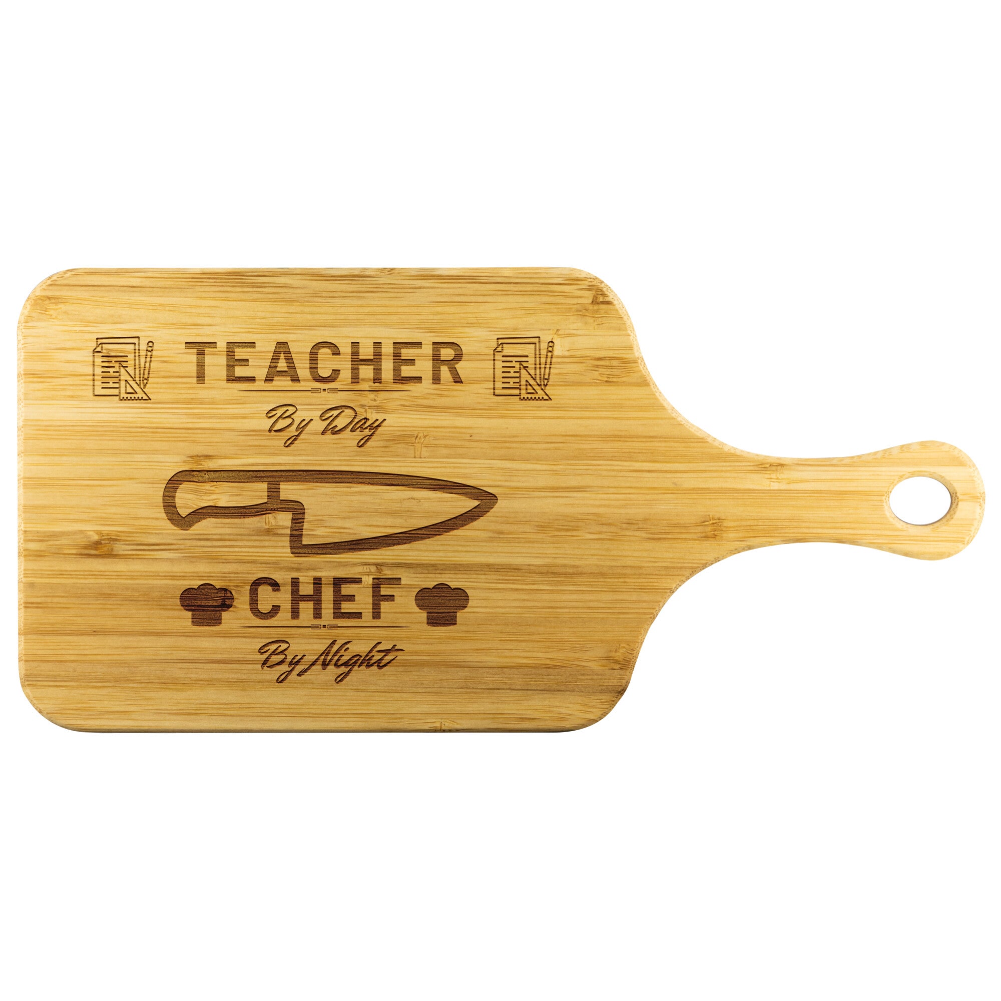 Teacher By Day Chef By Night Cutting Board | Gift For Teaching Professionals