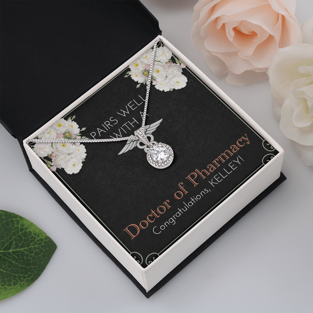 Personalized Graduation Present For New Pharmacist | PharmD Tech School Gift Ideas | For Daughter | Message Card Jewelry For Her