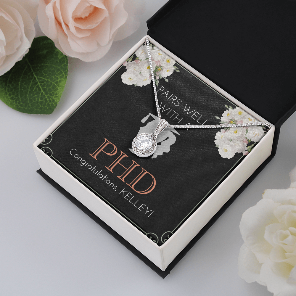 Personalized Graduation Present For New PhD |  New Grad Motivational Locket | Message Card Jewelry | Doctoral Program Graduate