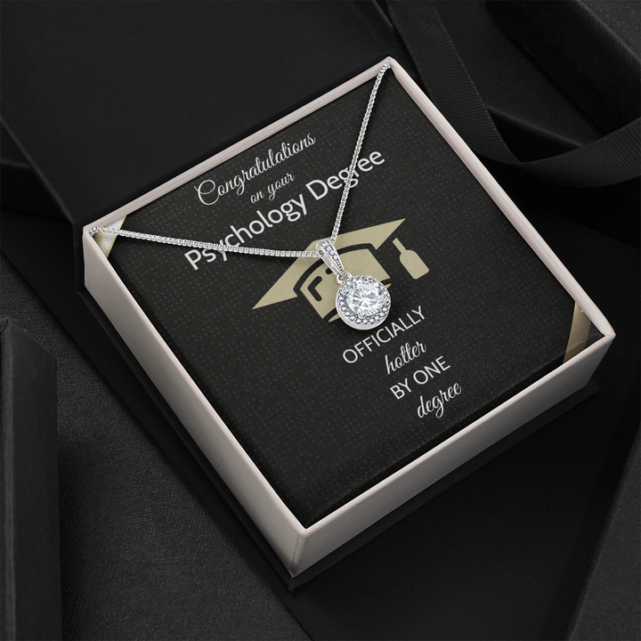Engraved Psychology Major Graduation Gift Necklace | Present for New Psychologist | Degree Graduate | For Wife | Daughter | From Parents