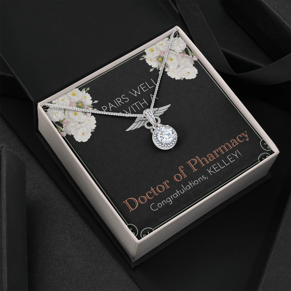 Personalized Graduation Present For New Pharmacist | PharmD Tech School Gift Ideas | For Daughter | Message Card Jewelry For Her