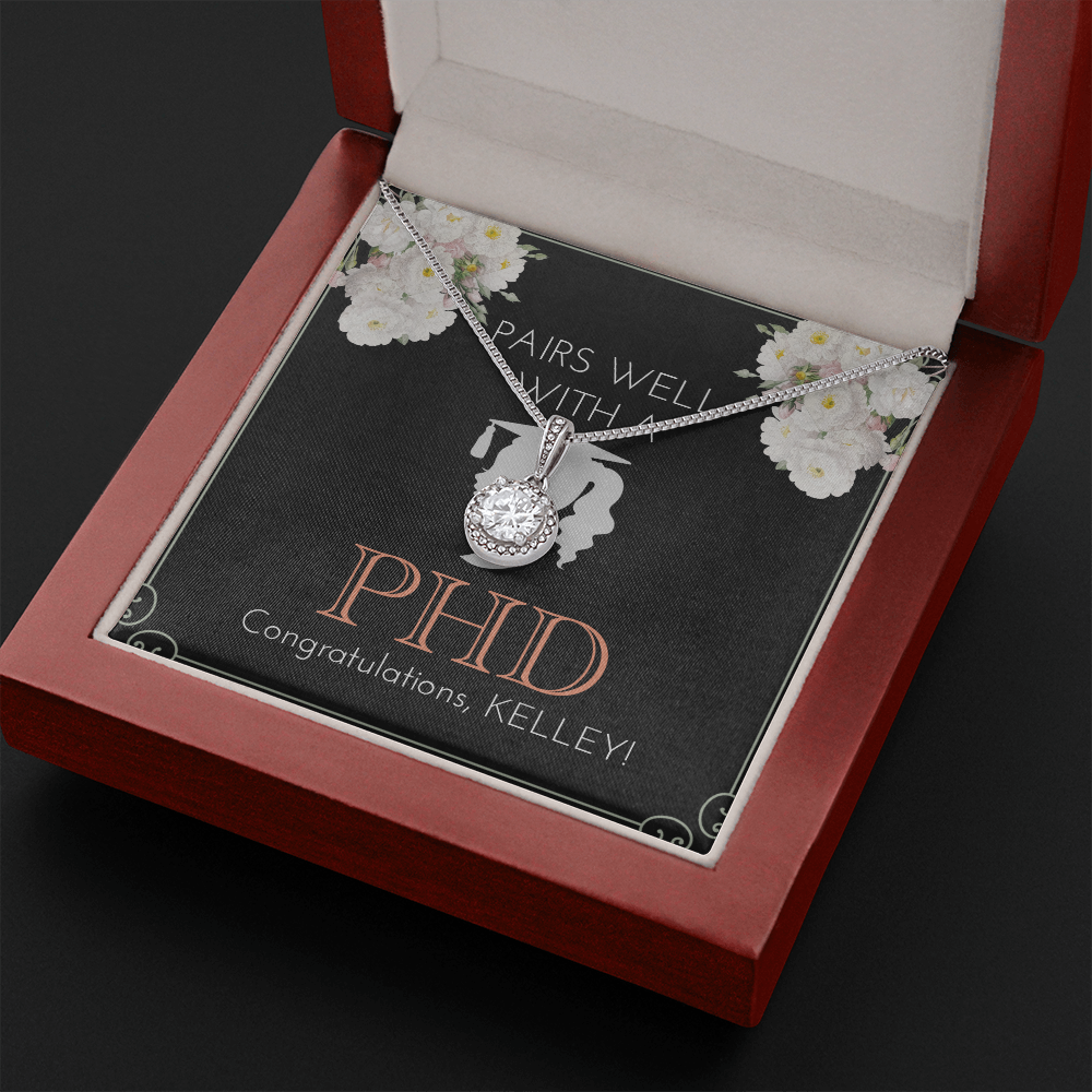 Personalized Graduation Present For New PhD |  New Grad Motivational Locket | Message Card Jewelry | Doctoral Program Graduate