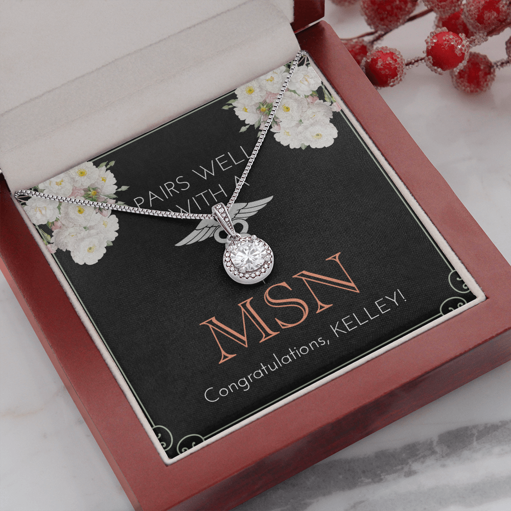 Graduation Present For New Nurse | Master Of Science In Nursing | Gift For Daughter  | Message Card Jewelry | Nursing School Graduate