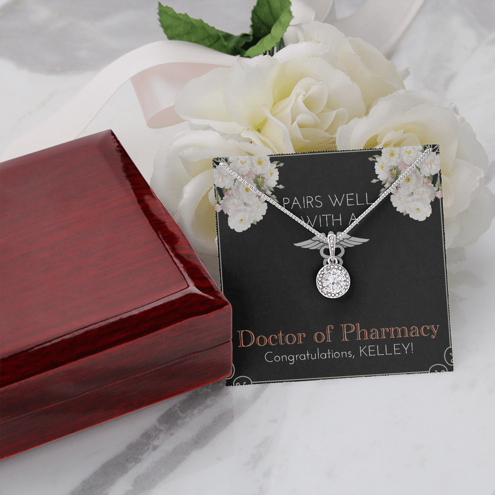 Personalized Graduation Present For New Pharmacist | PharmD Tech School Gift Ideas | For Daughter | Message Card Jewelry For Her