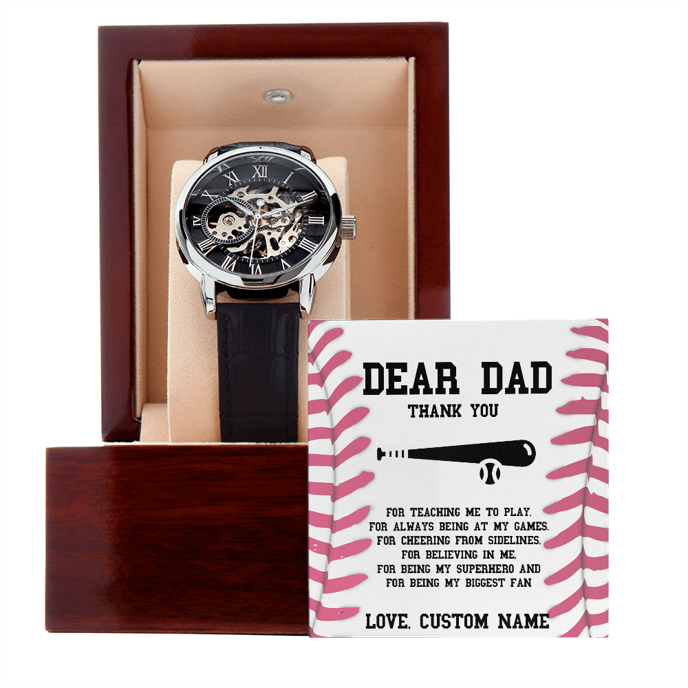 Baseball Dad Watch | Personalize Up To 3 Kid Name | Gifts For Christmas | Happy Fathers Day | Best Father Present