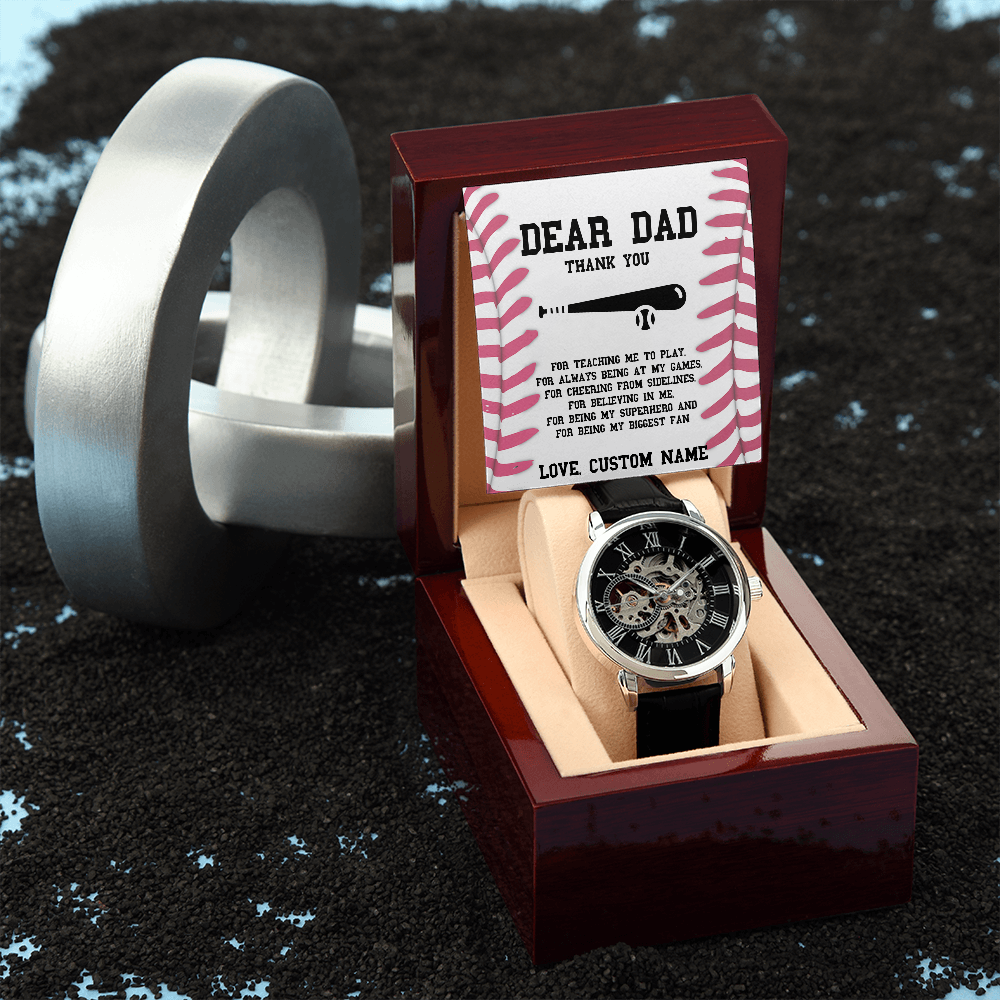 Baseball Dad Watch | Personalize Up To 3 Kid Name | Gifts For Christmas | Happy Fathers Day | Best Father Present