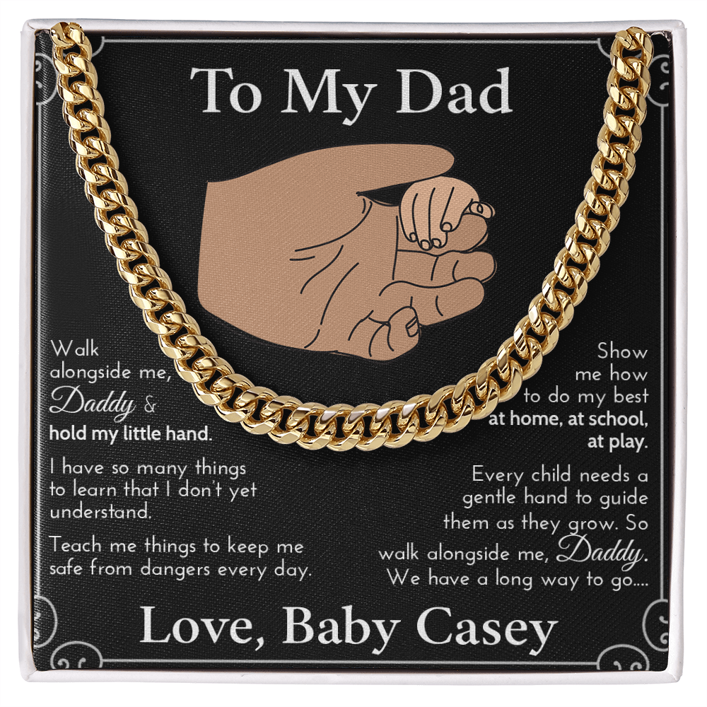 Personalized New Dad Gift | Cuban Necklace | First Father's Day | Gift For Christmas | From Wife | Happy Fathers Day | Best Father Present