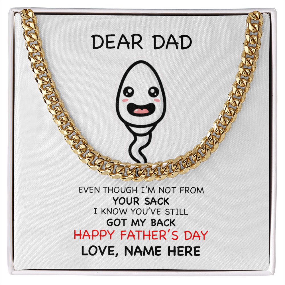 Custom Gift For Step Dad | Cuban Chain | Funny Father's Day Present For Bonus Dad | Foster Parent