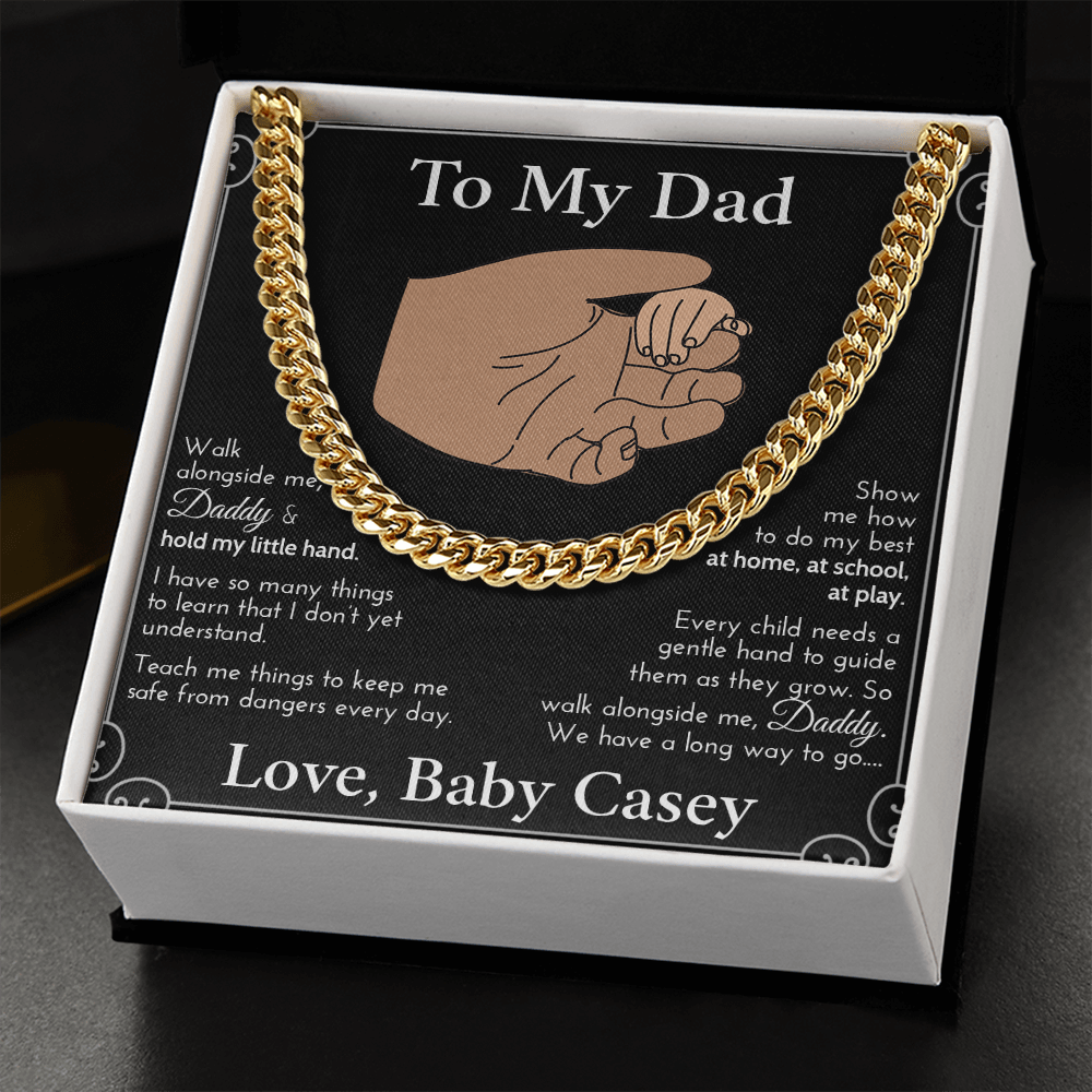 Personalized New Dad Gift | Cuban Necklace | First Father's Day | Gift For Christmas | From Wife | Happy Fathers Day | Best Father Present