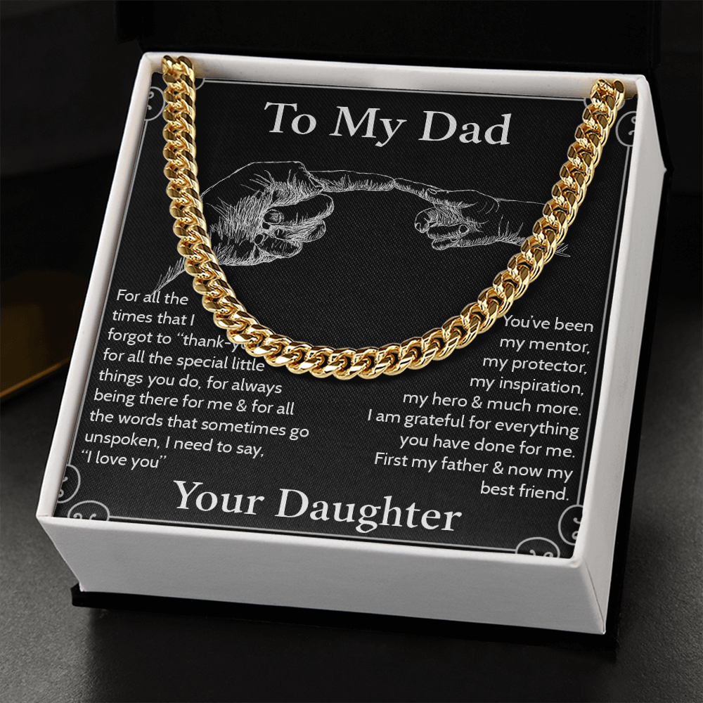 Dad Gifts For Christmas | Happy Fathers Day | From Daughter | From Son | Dad Cuban Chain | Best Father