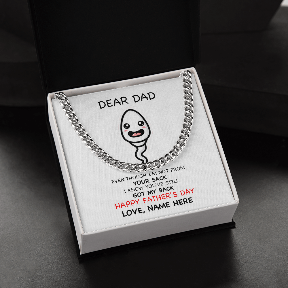 Custom Gift For Step Dad | Cuban Chain | Funny Father's Day Present For Bonus Dad | Foster Parent