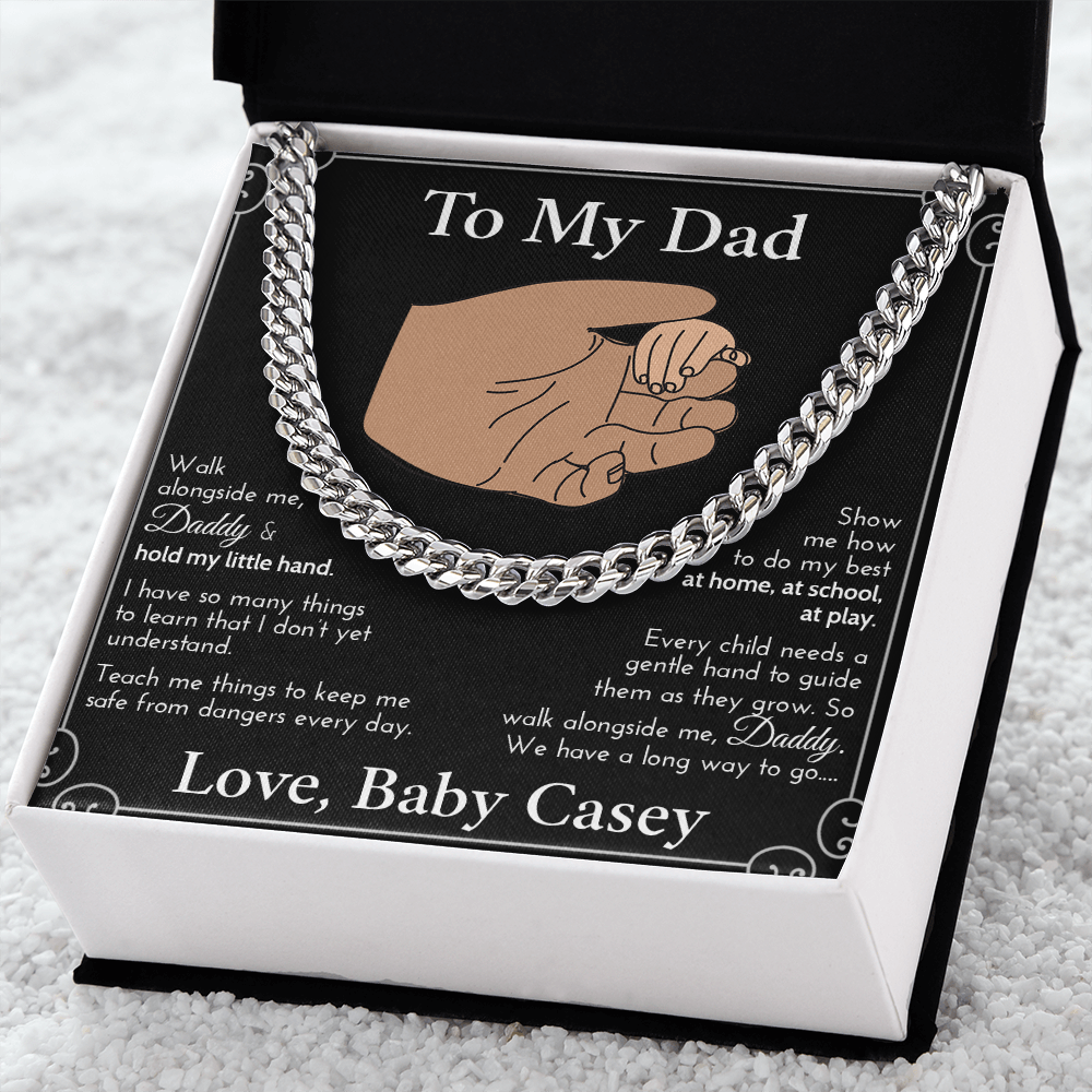 Personalized New Dad Gift | Cuban Necklace | First Father's Day | Gift For Christmas | From Wife | Happy Fathers Day | Best Father Present