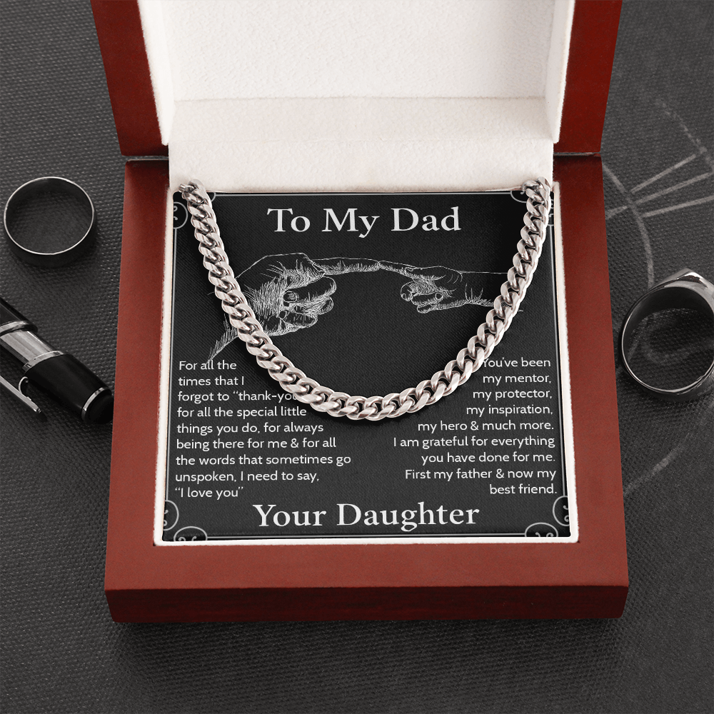 Dad Gifts For Christmas | Happy Fathers Day | From Daughter | From Son | Dad Cuban Chain | Best Father