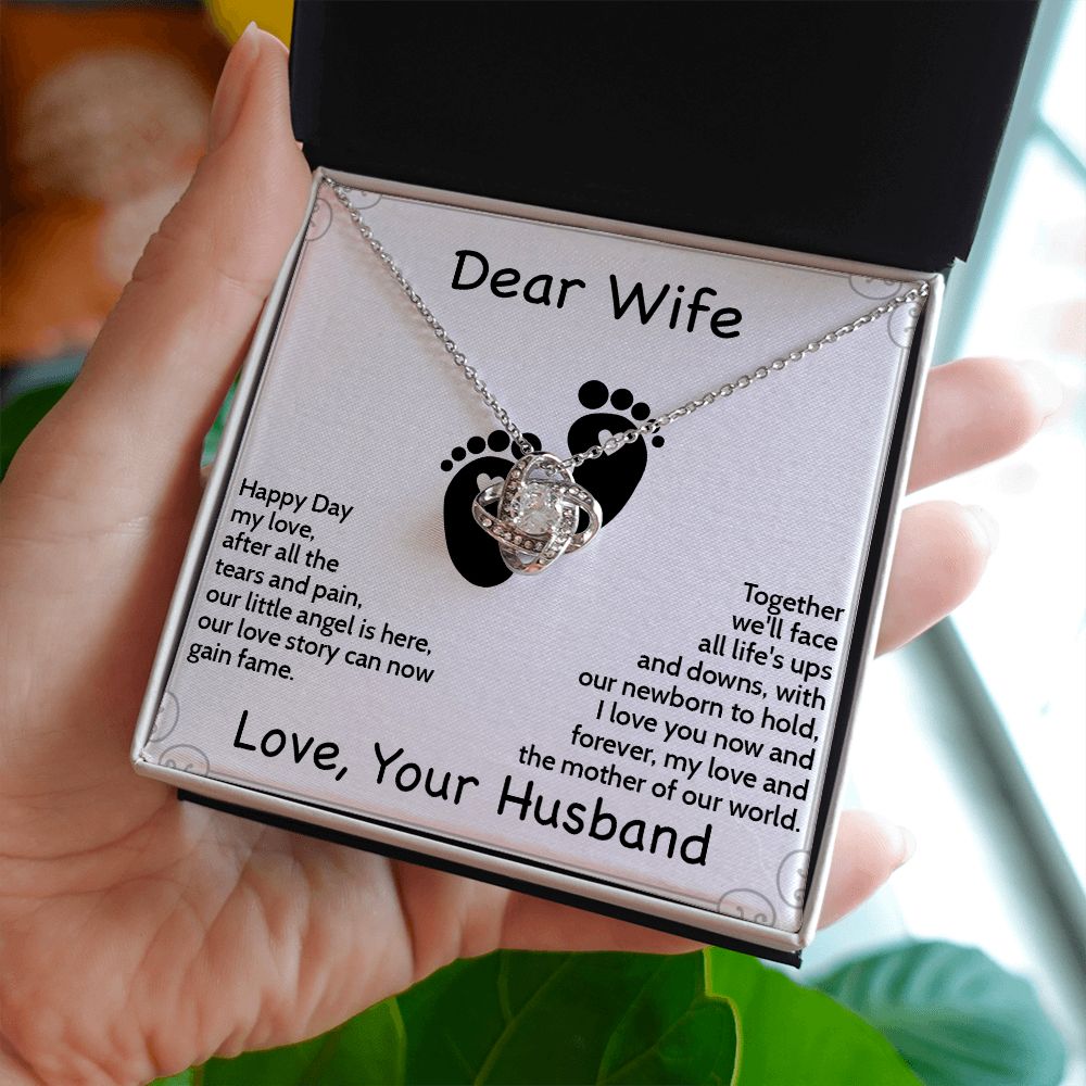 New Mom Gift from Husband - Message Card Jewelry Celebrating Parenthood After Long Wait
